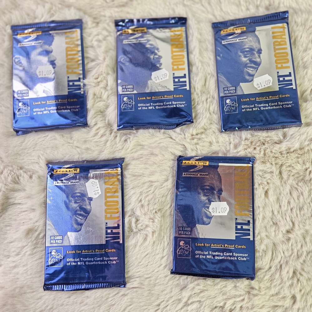 Lot of 5 1996 Score Football NFL Sealed Packs 10 Cards Artist Proof Chase